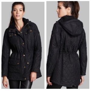Barbour Black Arrow Quilted Parka Size 12 black